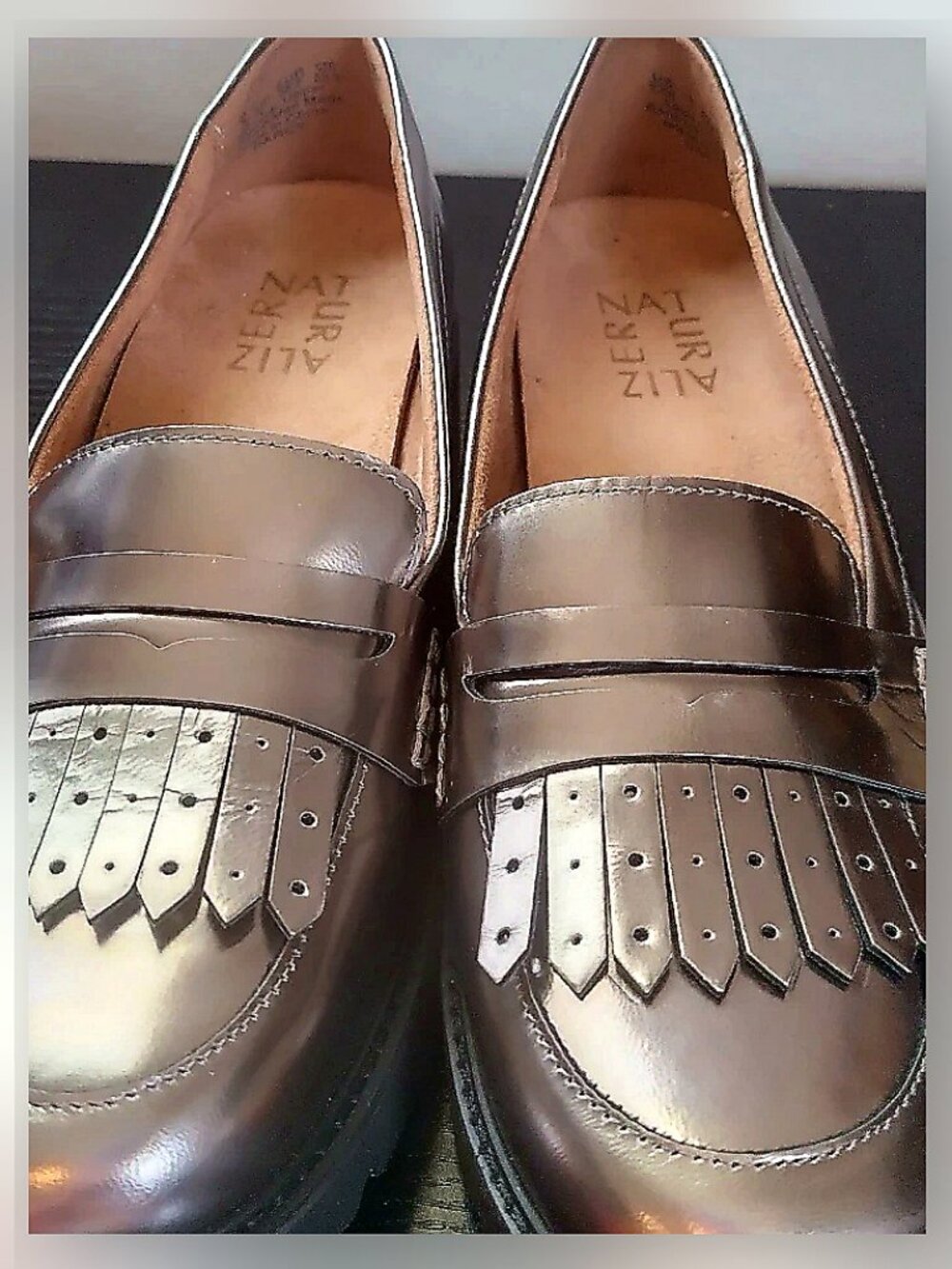 Naturalizer Darcy pewter loafers 1 3/4 heel size 6 1/2